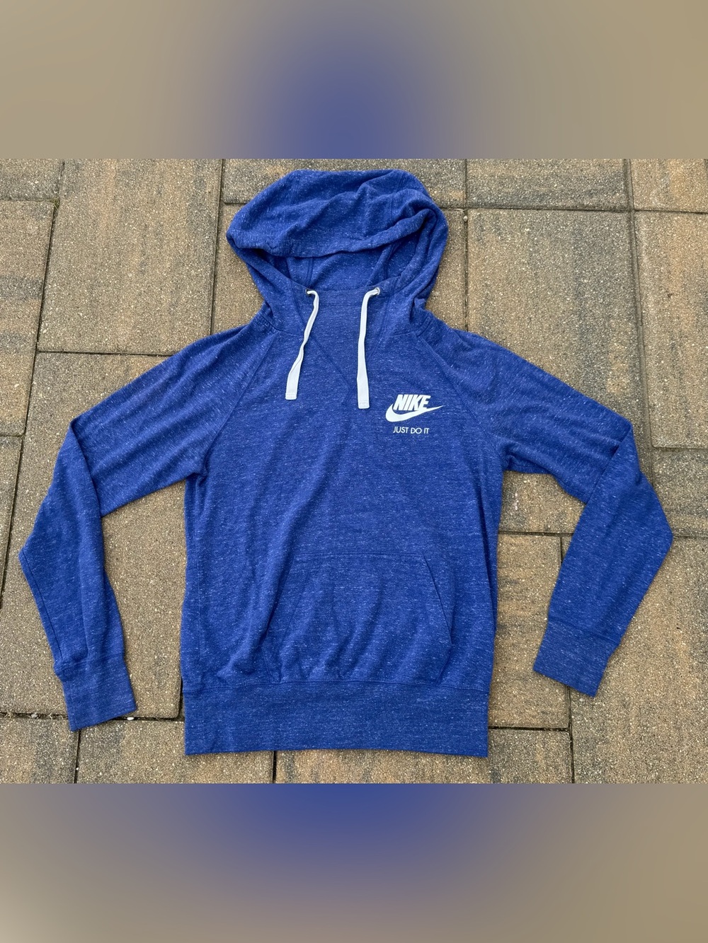 Nike Just Do It Blue Pullover Hoodie Women’s Small Athletic Sweatshirt